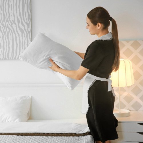 Fresh professionally cleaned linen prepared for use
